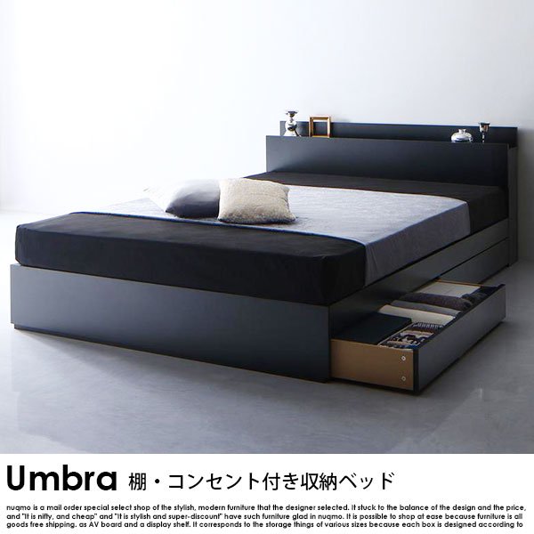 棚・コンセント付き収納ベッド Umbra【アンブラ】ベッドフレームのみ シングルの商品写真